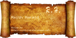 Reith Harald névjegykártya
